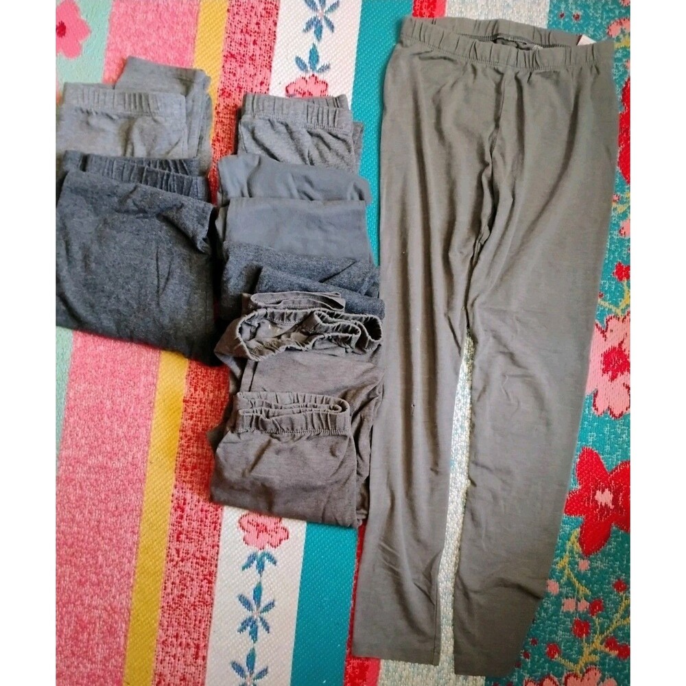 Kids Girls Grey Leggings Stretchy Pants Lot of 8 Size 7-16 Calvin Klein Mixed Br